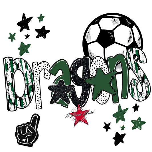 Dragons Soccer Scrape-Green