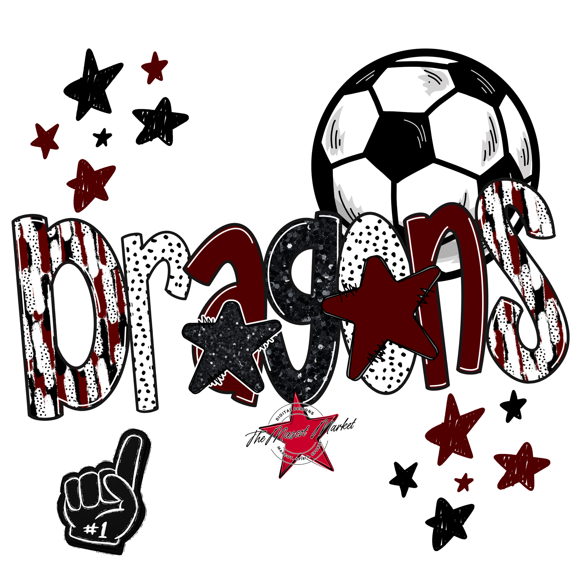 Dragons Soccer Scrape-Maroon