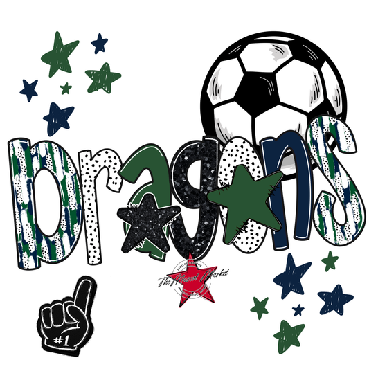 Dragons Soccer Scrape-Navy-Green
