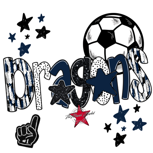 Dragons Soccer Scrape-Navy