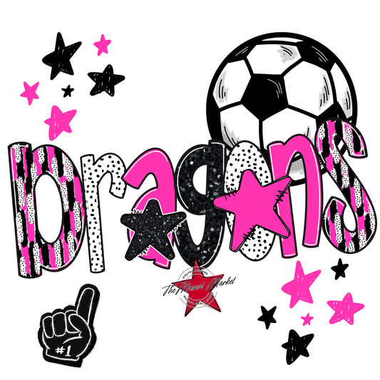 Dragons Soccer Scrape-Pink