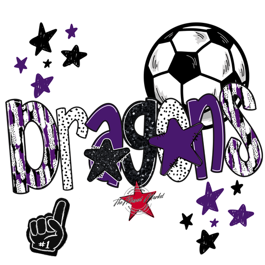 Dragons Soccer Scrape-Purple