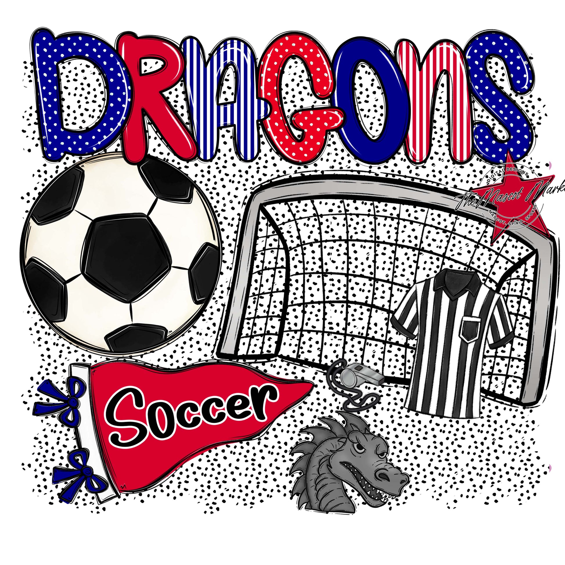 Dragons Soccer Spirit-Blue & Red