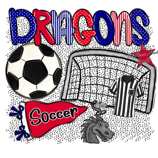 Dragons Soccer Spirit-Blue & Red