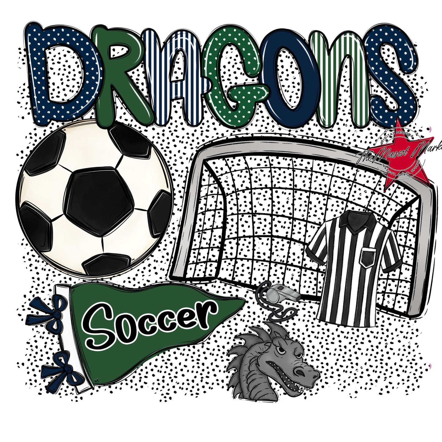 Dragons Soccer Spirit-Navy & Green