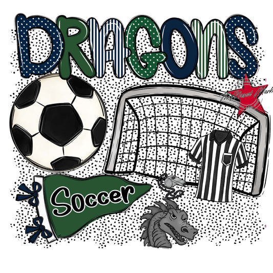 Dragons Soccer Spirit-Navy & Green