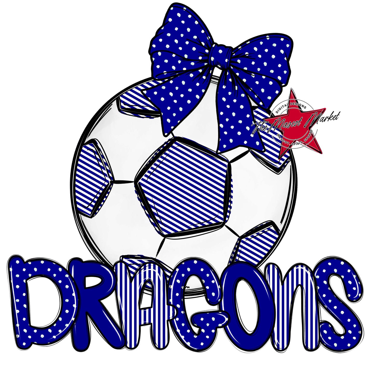 Dragons Soccer Spirit Design-Blue