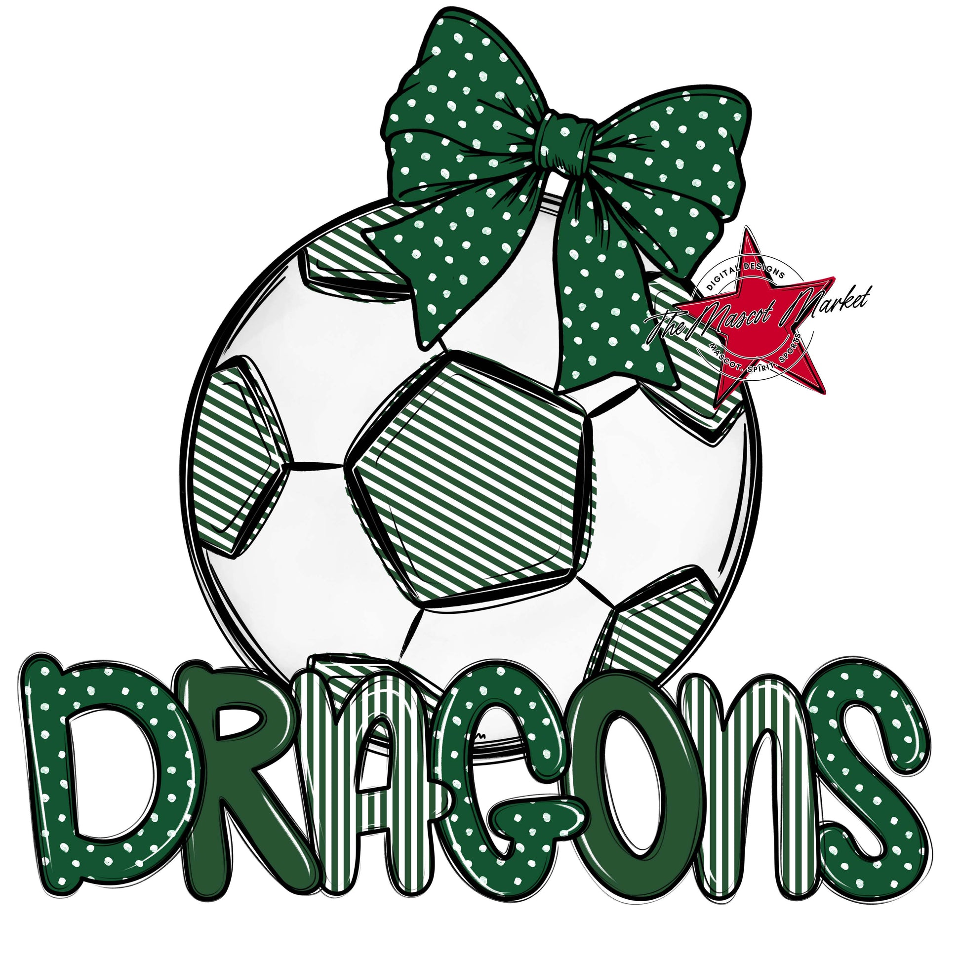 Dragons Soccer Spirit Design-Green