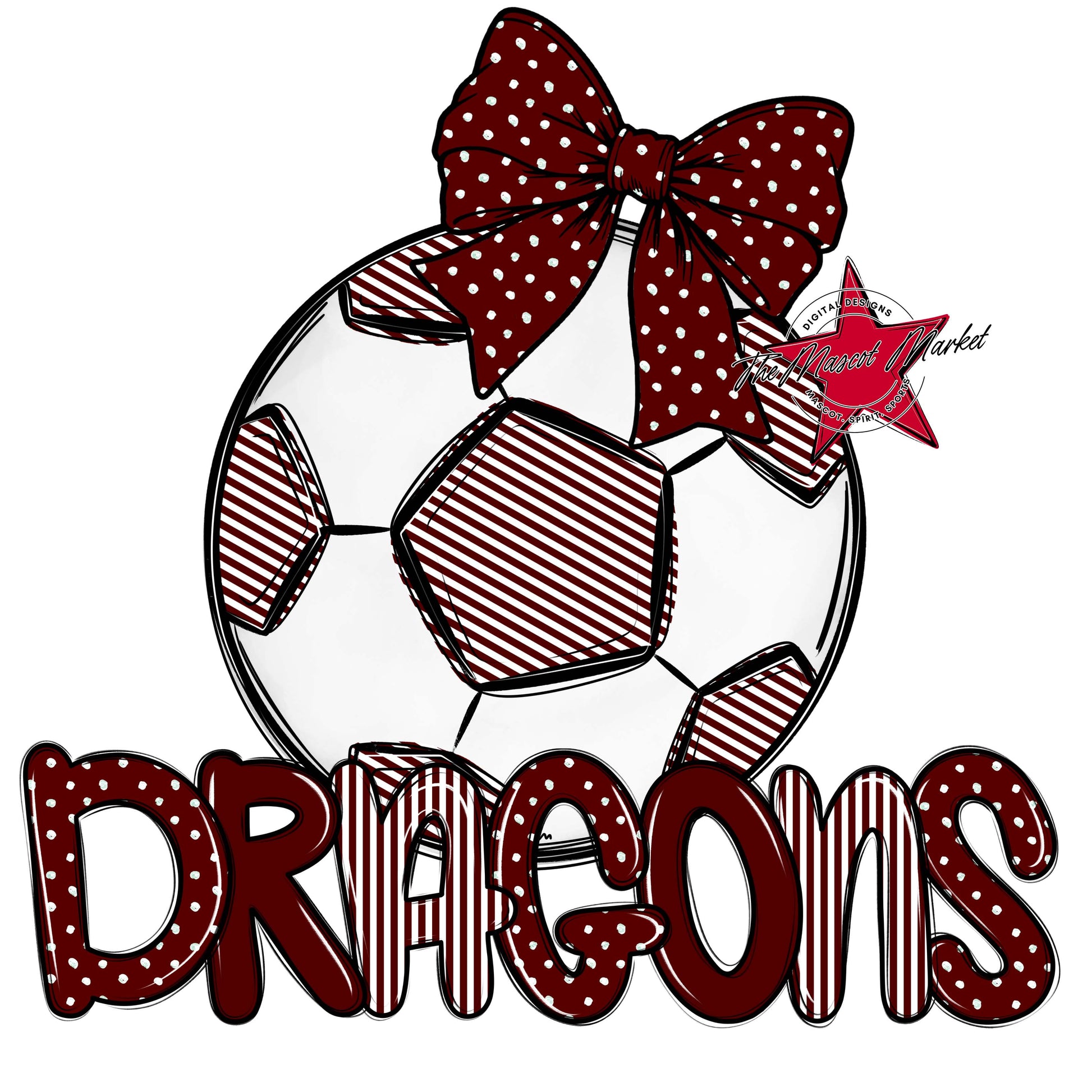 Dragons Soccer Spirit Design-Maroon