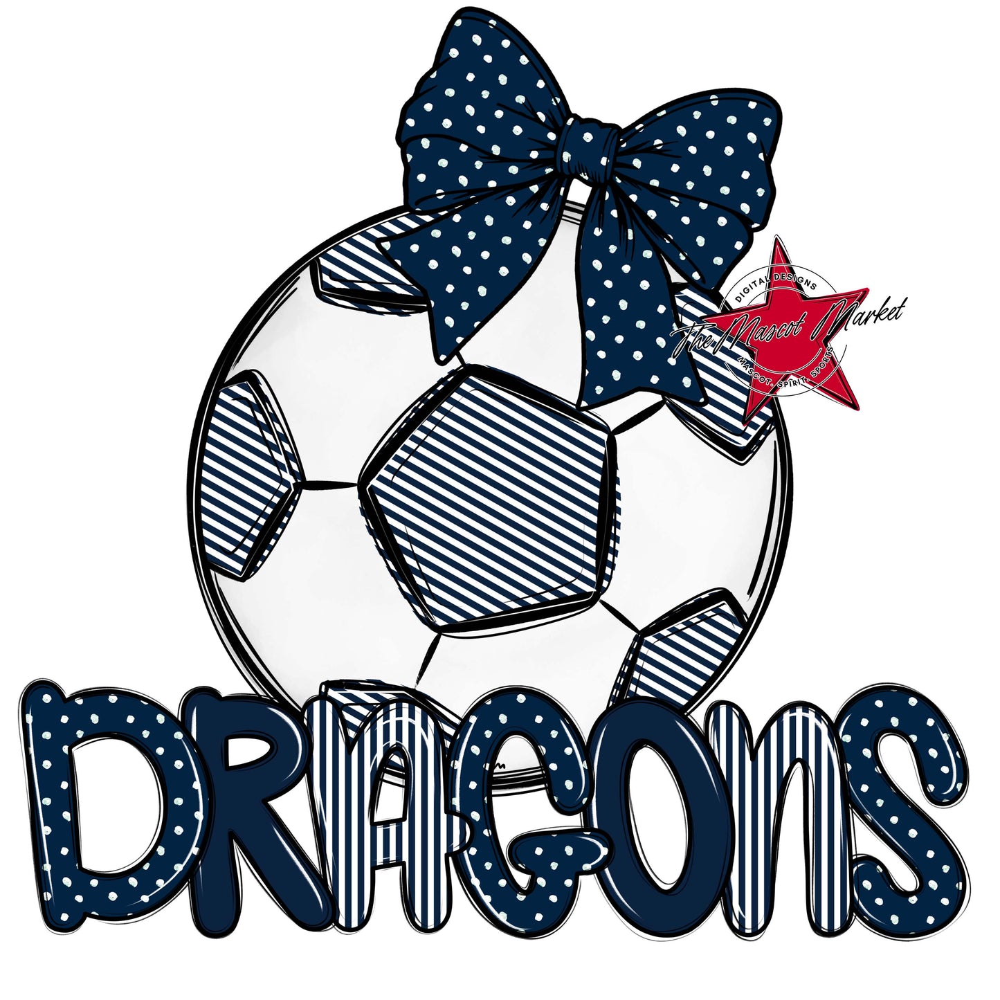 Dragons Soccer Spirit Design-Navy