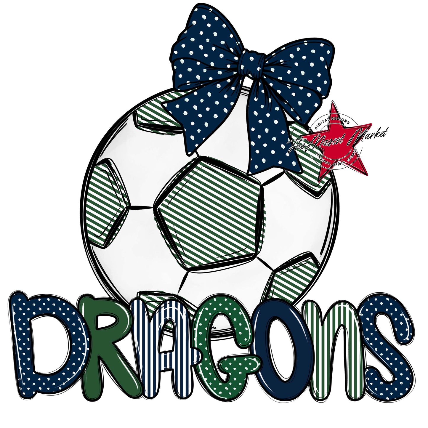 Dragons Soccer Spirit Design-Navy & Green