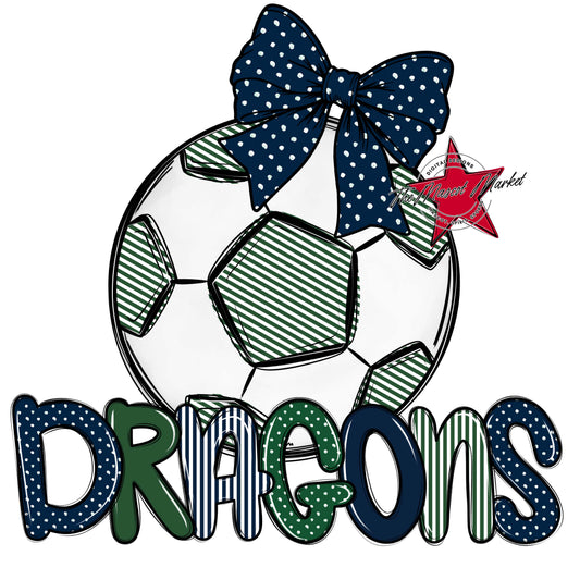 Dragons Soccer Spirit Design-Navy & Green