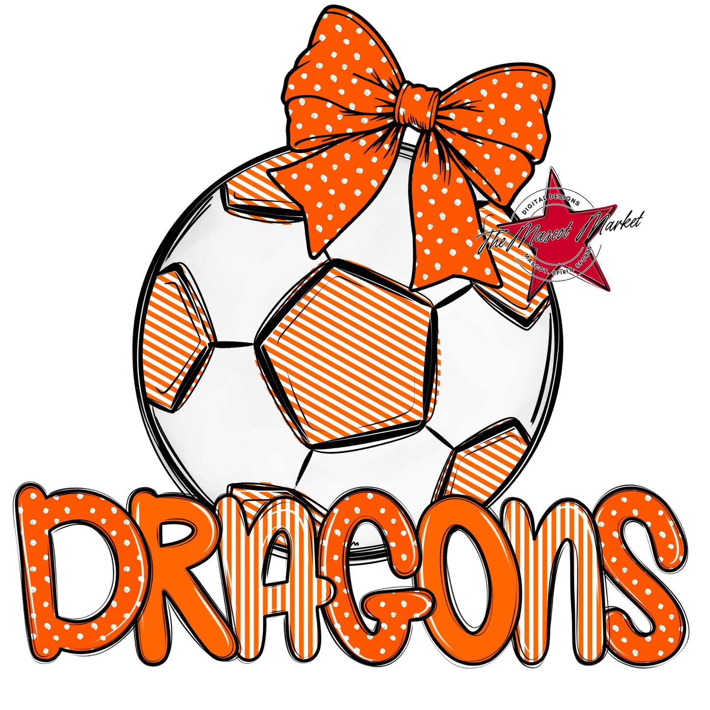 Dragons Soccer Spirit Design-Orange
