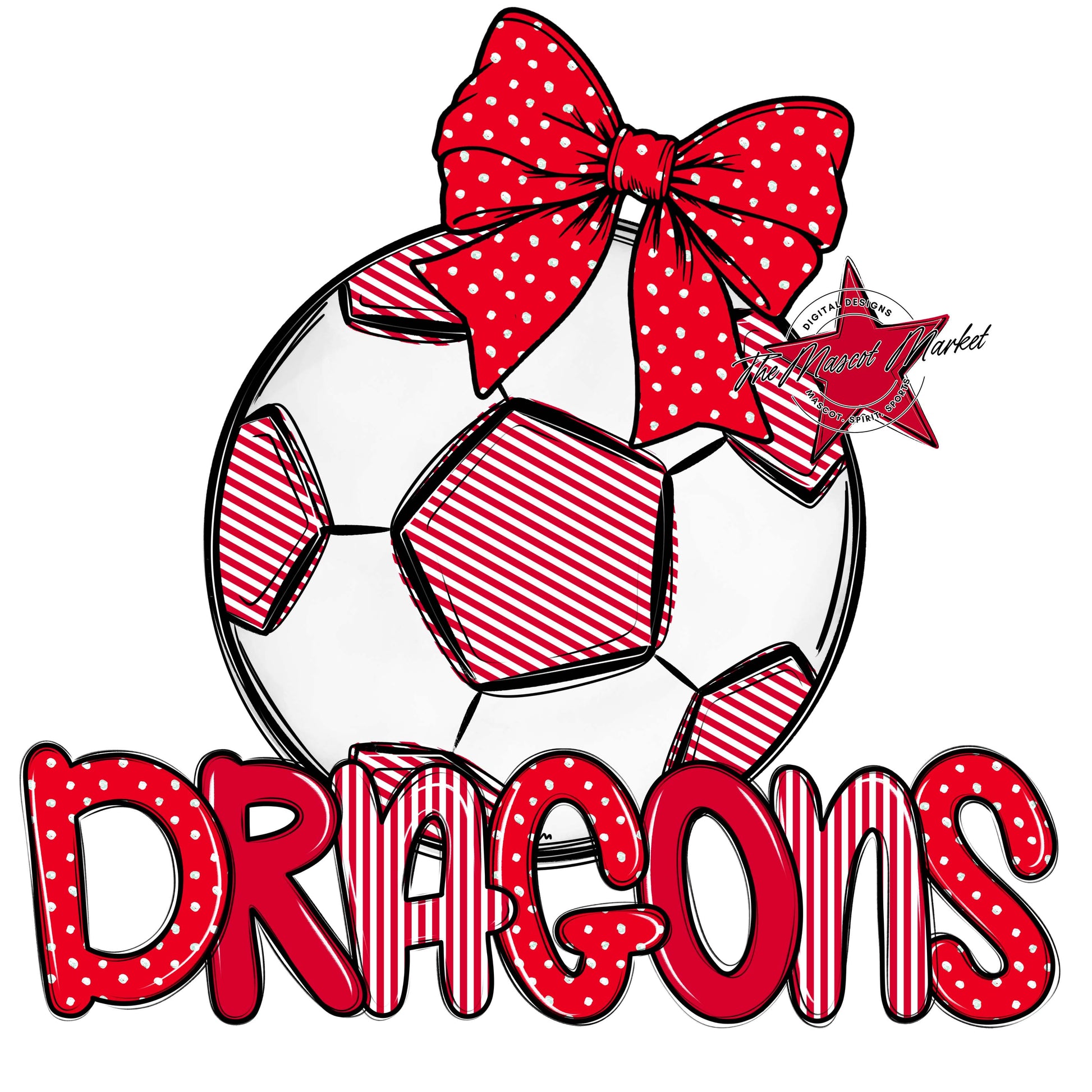 Dragons Soccer Spirit Design-Red