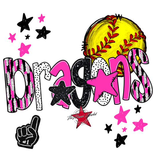 Dragons Softball Scrape-Pink
