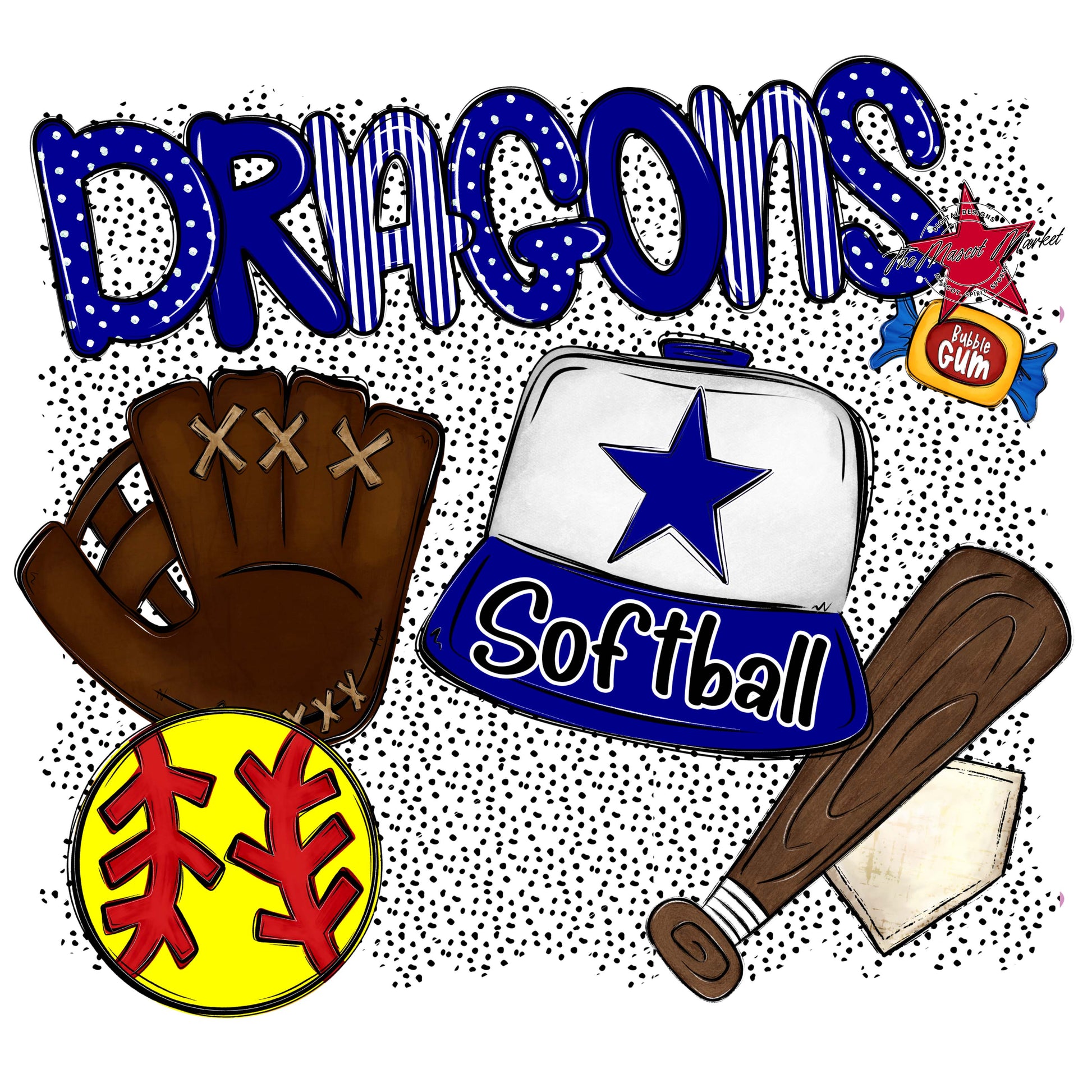 Dragons Softball Spirit-Blue