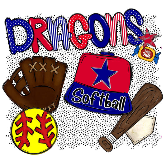 Dragons Softball Spirit-Blue & Red