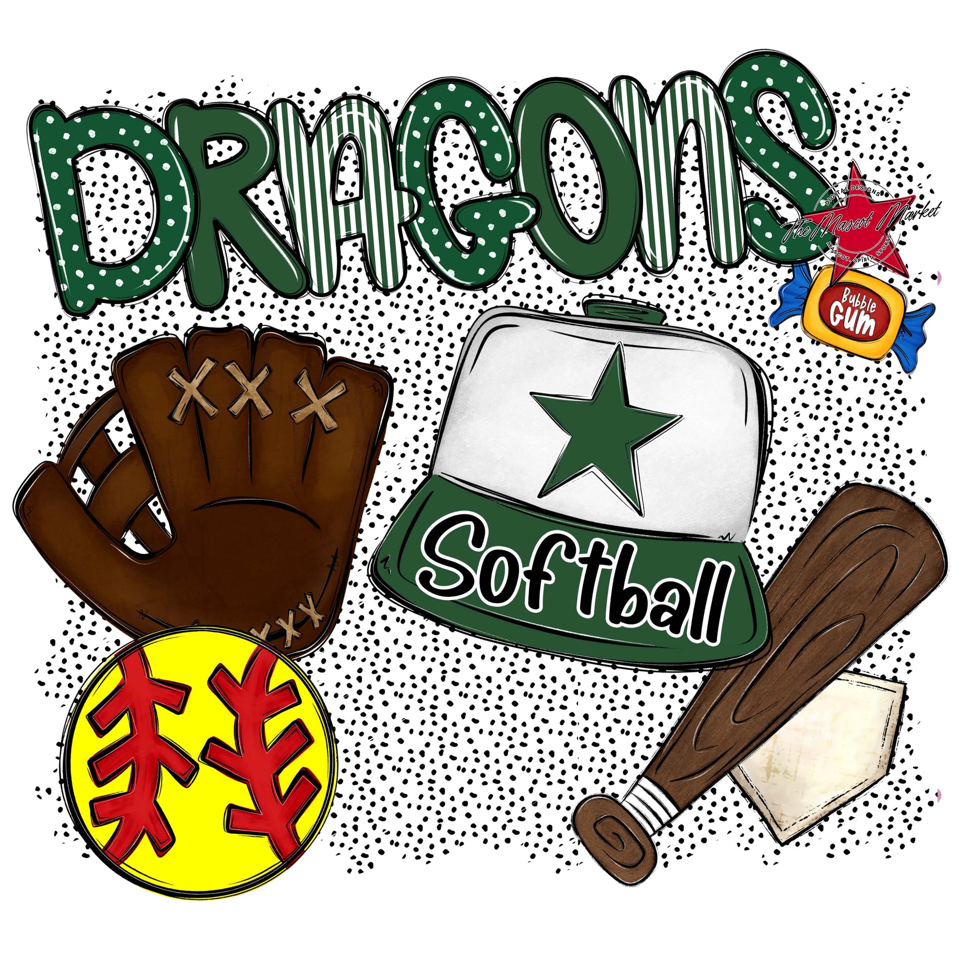 Dragons Softball Spirit-Green