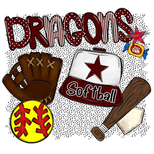 Dragons Softball Spirit-Maroon