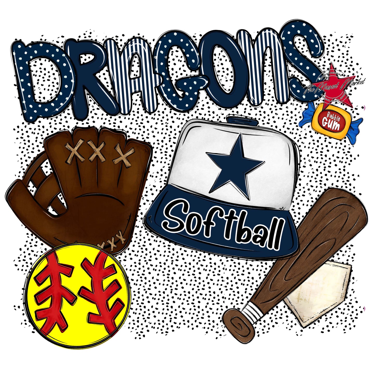 Dragons Softball Spirit-Navy