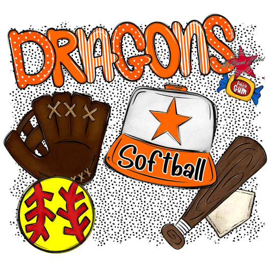 Dragons Softball Spirit-Orange