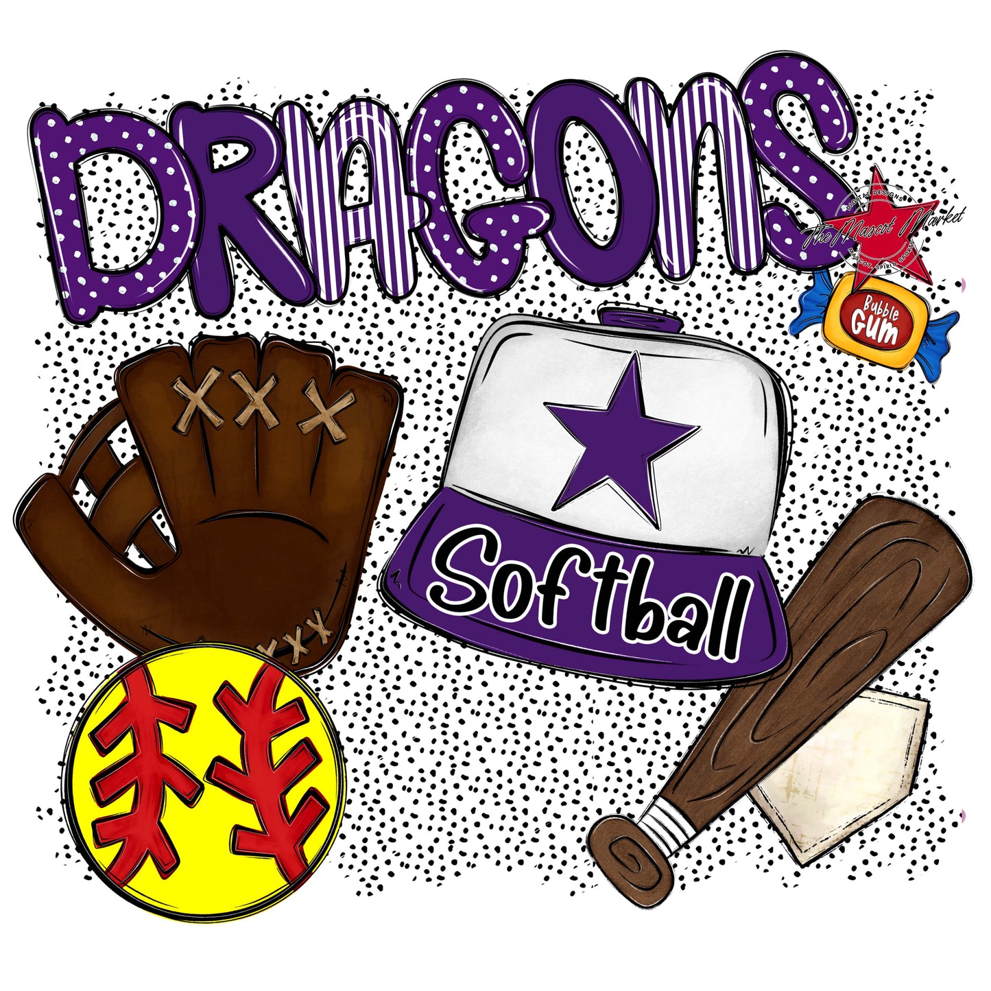 Dragons Softball Spirit-Purple