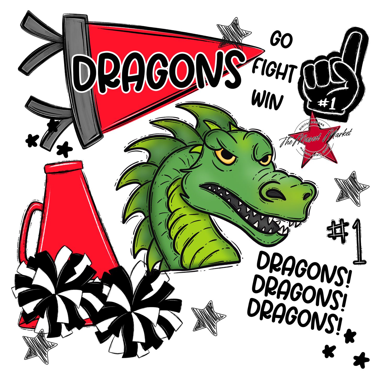Dragons Spirit Design-Bright Red