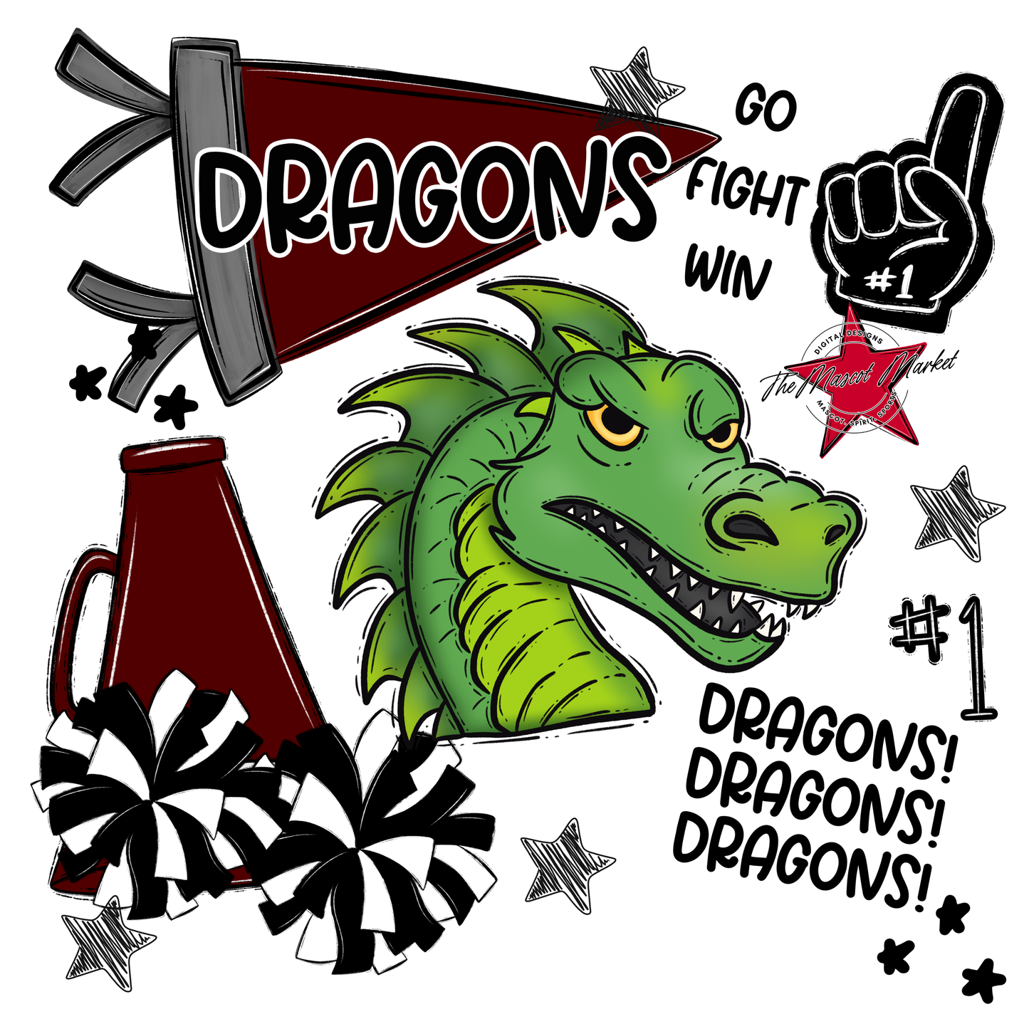 Dragons Spirit Design-Maroon