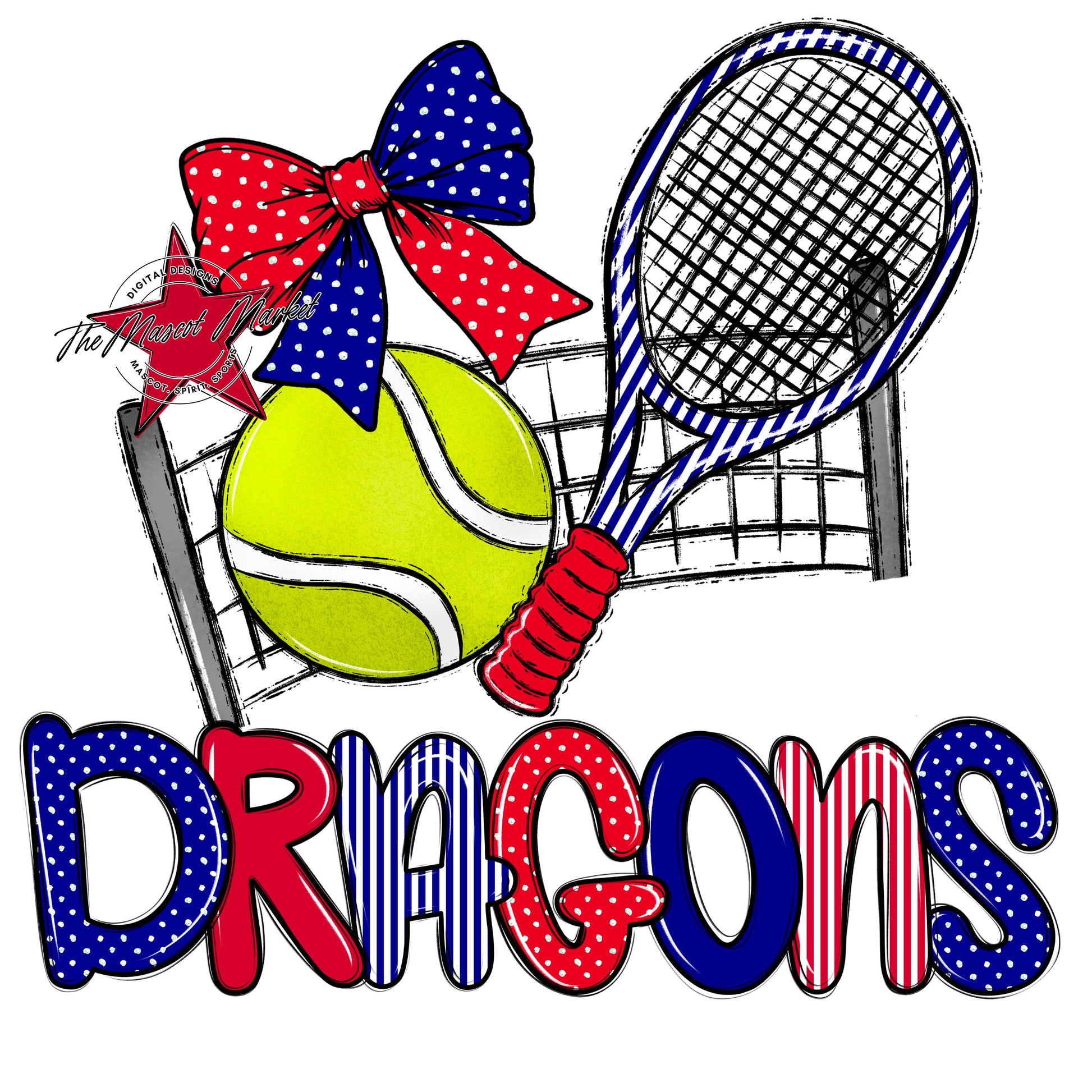 Dragons Tennis Spirit Design-Blue & Red