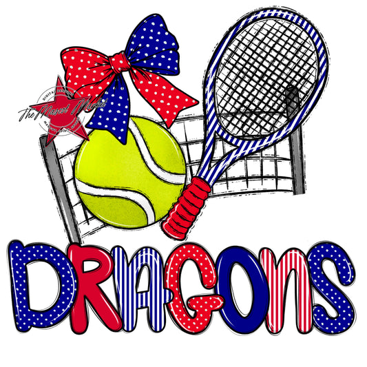 Dragons Tennis Spirit Design-Blue & Red
