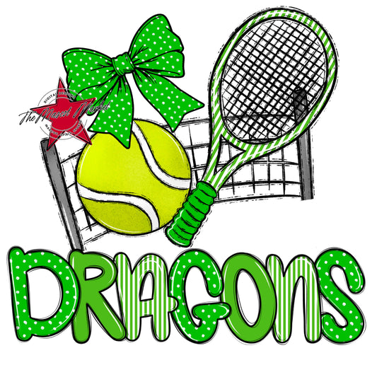 Dragons Tennis Spirit Design-Bright Green