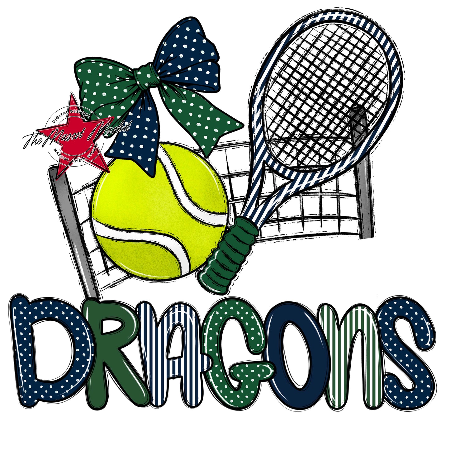 Dragons Tennis Spirit Design-Navy & Green