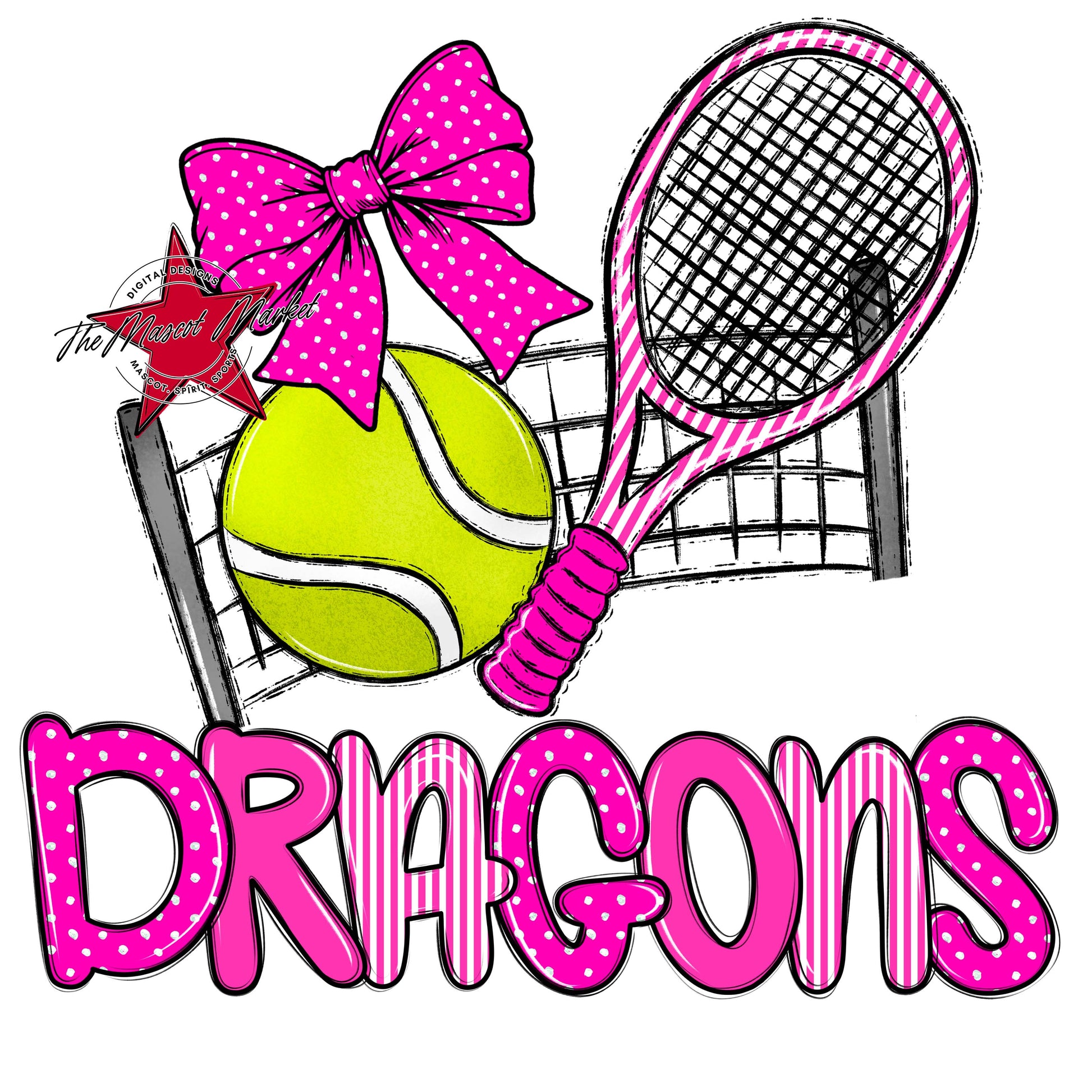 Dragons Tennis Spirit Design-Pink