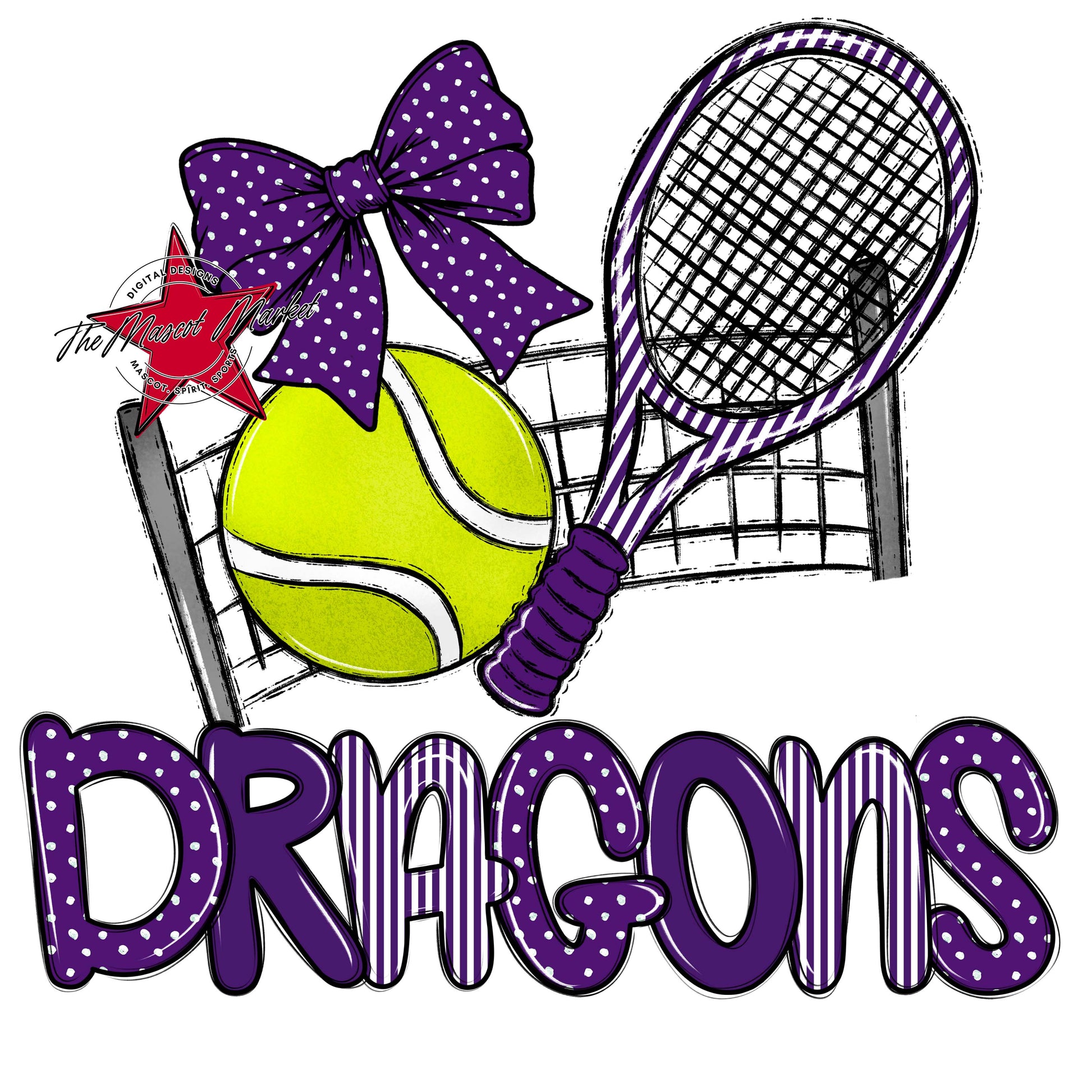 Dragons Tennis Spirit Design-Purple