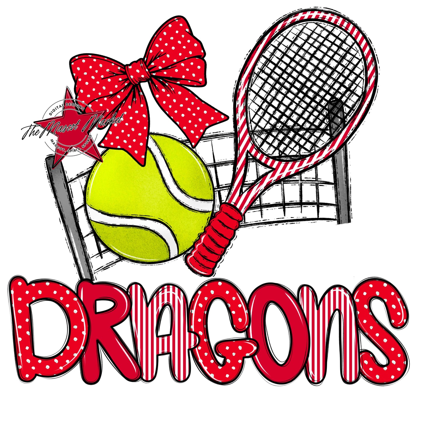 Dragons Tennis Spirit Design-Red