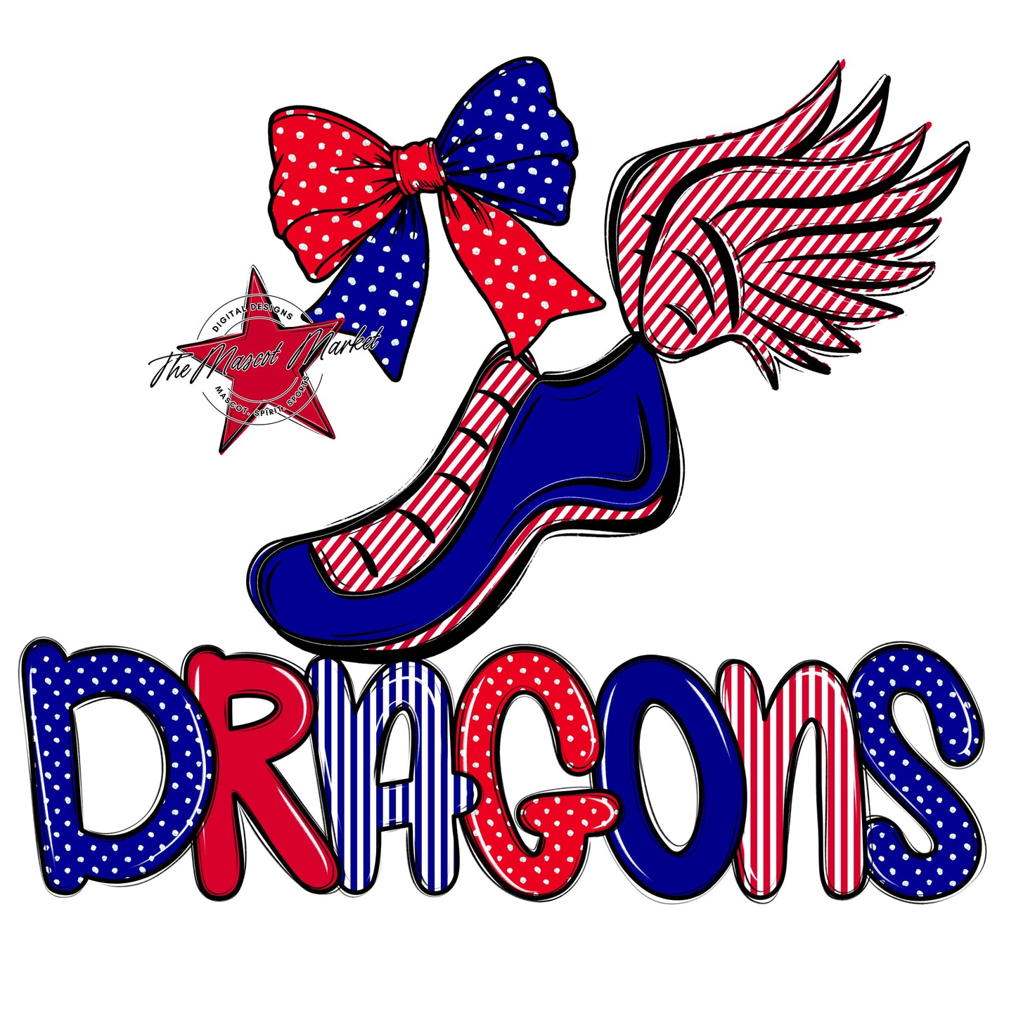 Dragons Track Spirit Design-Blue & Red