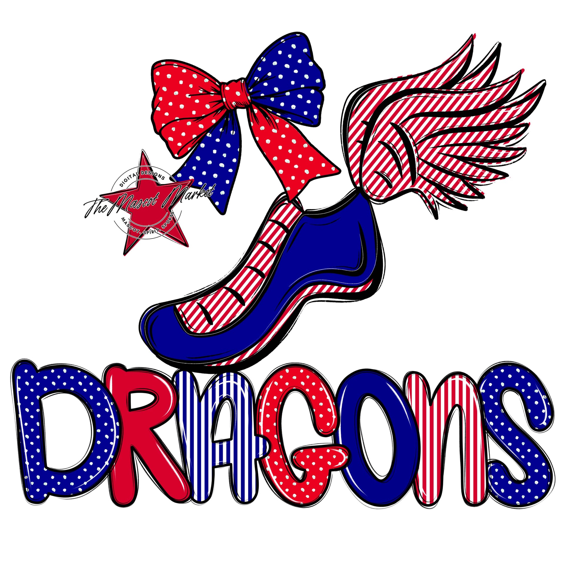 Dragons Track Spirit Design-Blue & Red