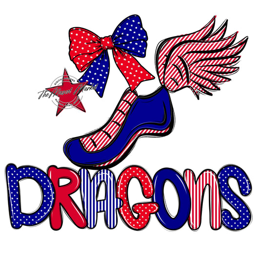 Dragons Track Spirit Design-Blue & Red