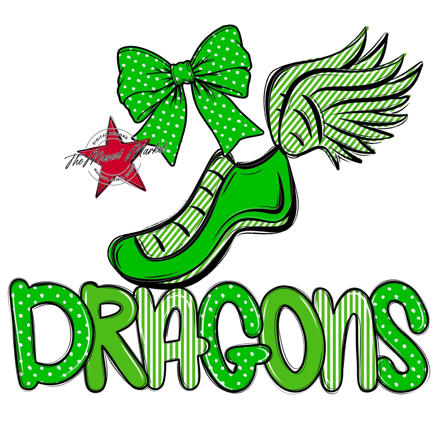 Dragons Track Spirit Design-Bright Green