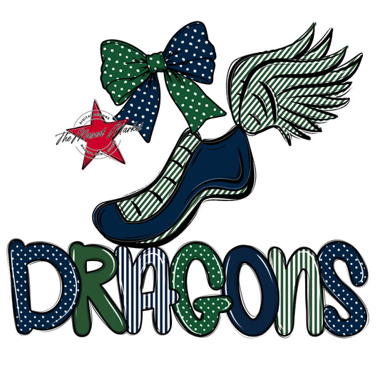 Dragons Track Spirit Design-Navy & Green