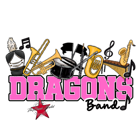 Dragons Varsity Band-Baby Pink
