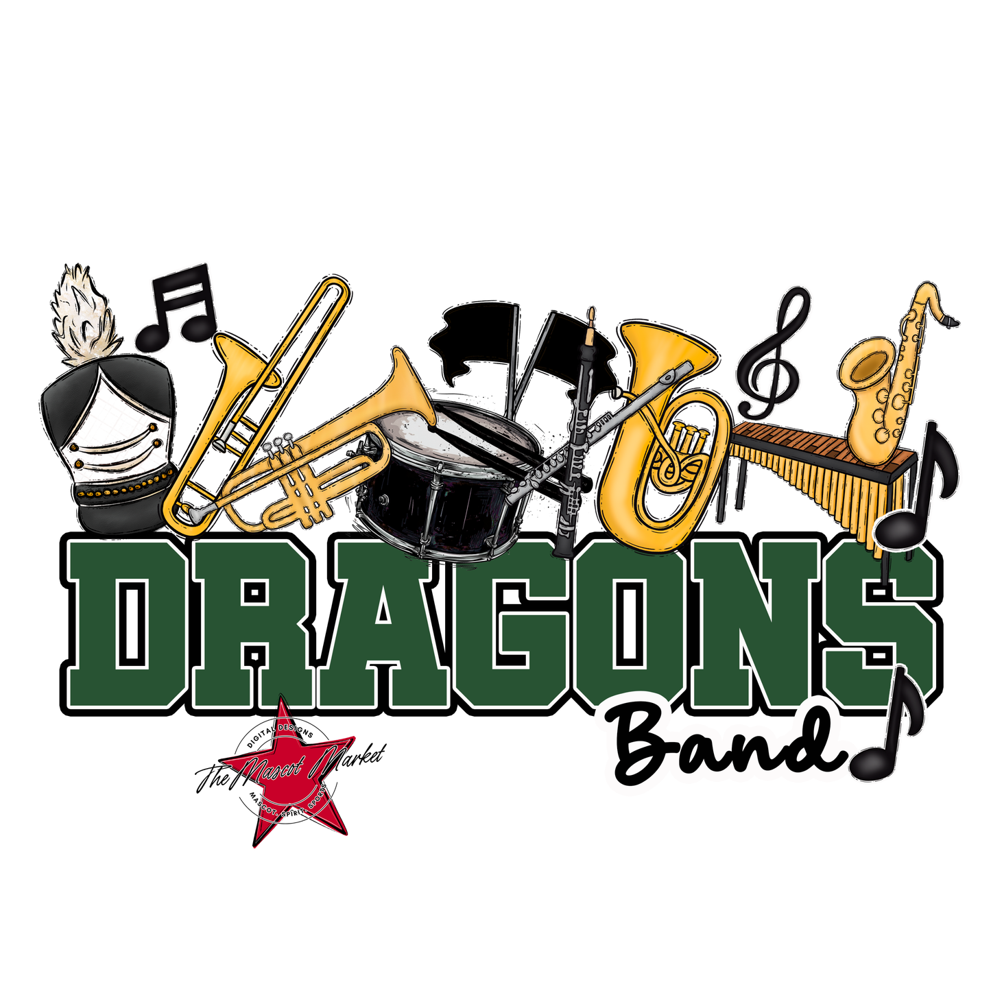 Dragons Varsity Band-Green
