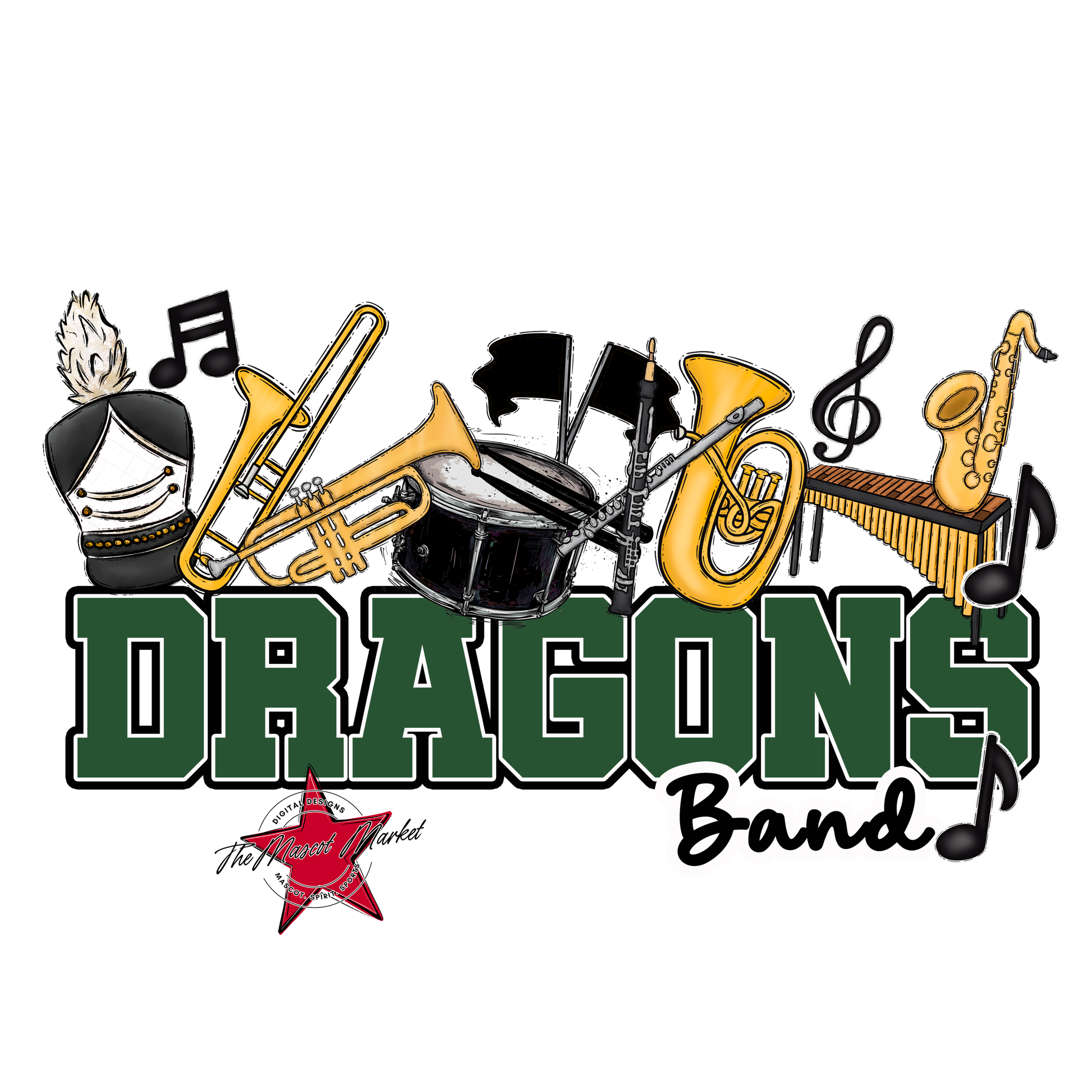 Dragons Varsity Band-Green