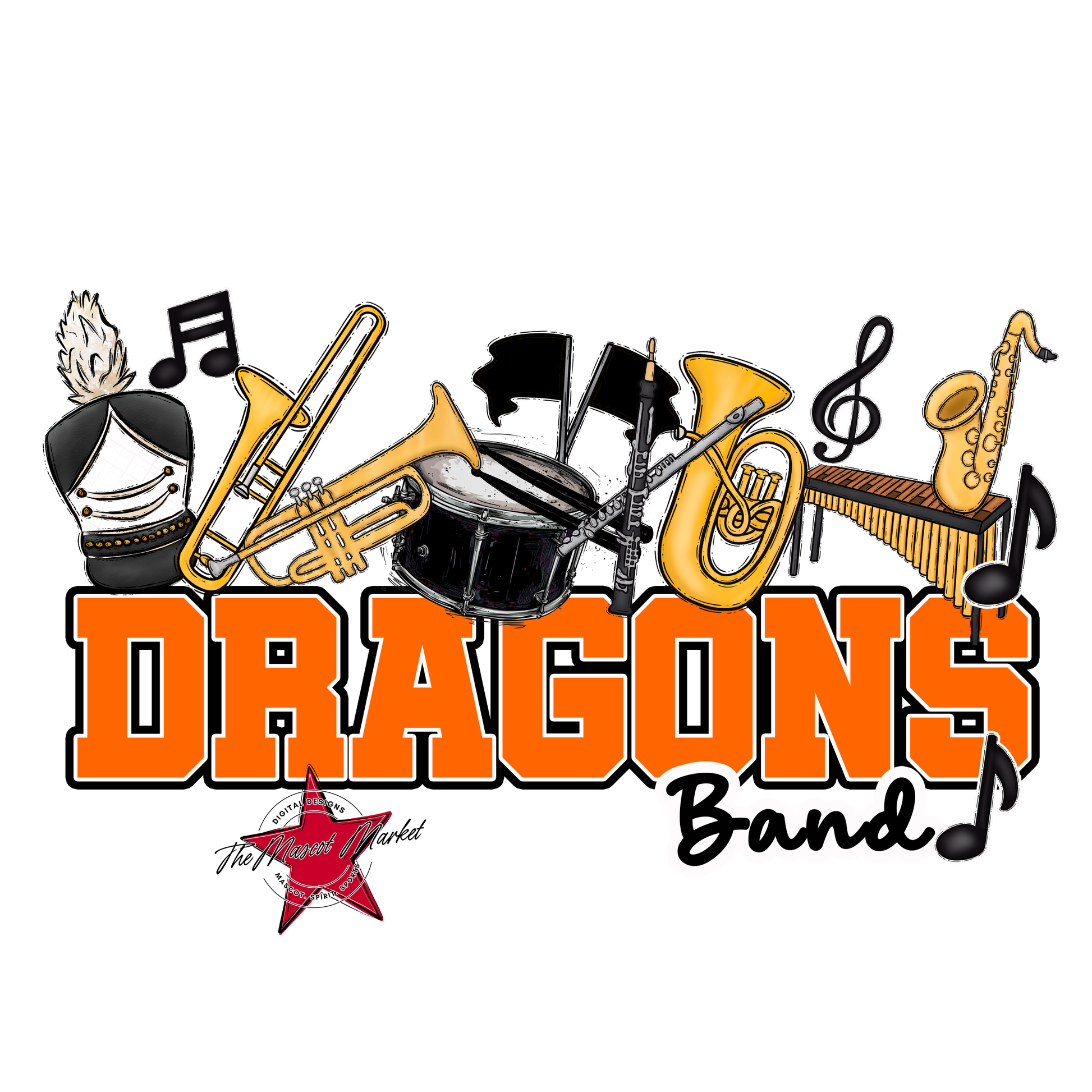 Dragons Varsity Band-Orange