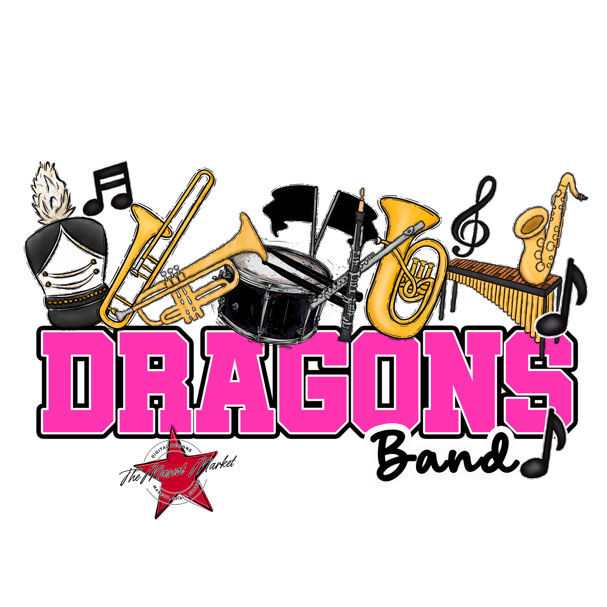 Dragons Varsity Band-Pink
