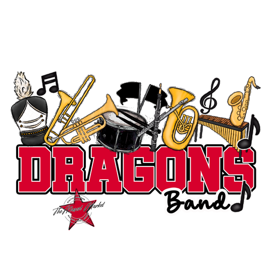Dragons Varsity Band-Red