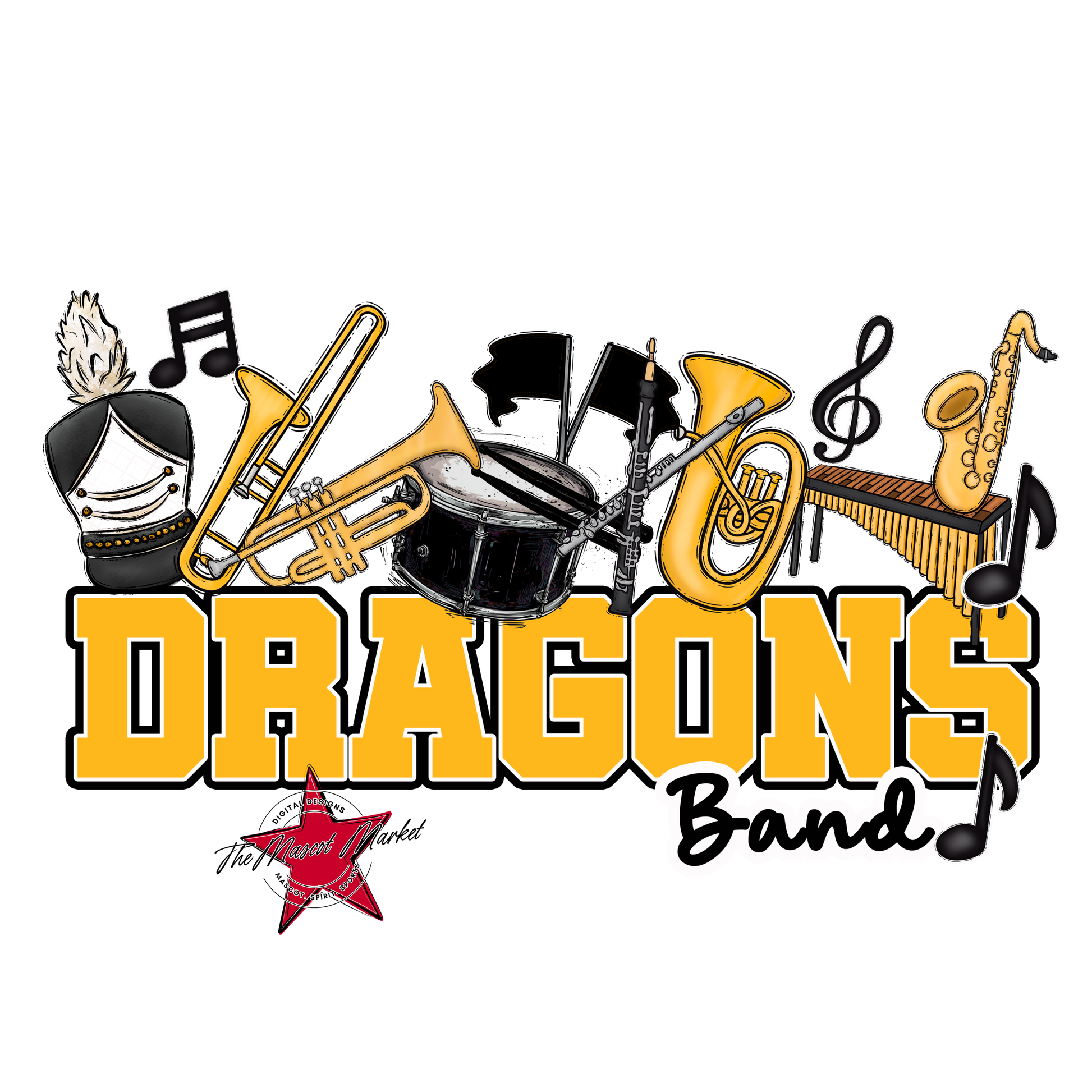 Dragons Varsity Band-Yellow