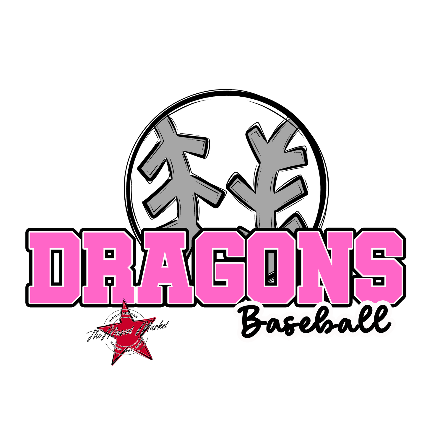 Dragons Varsity Baseball-Baby Pink
