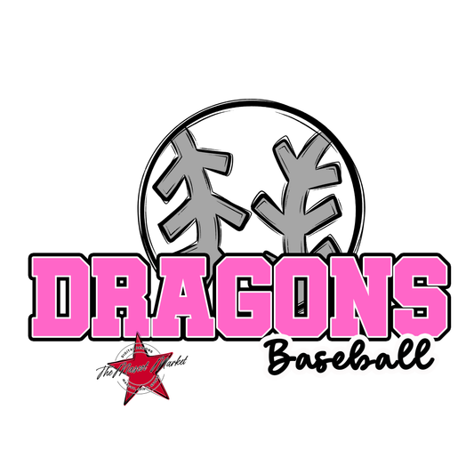 Dragons Varsity Baseball-Baby Pink