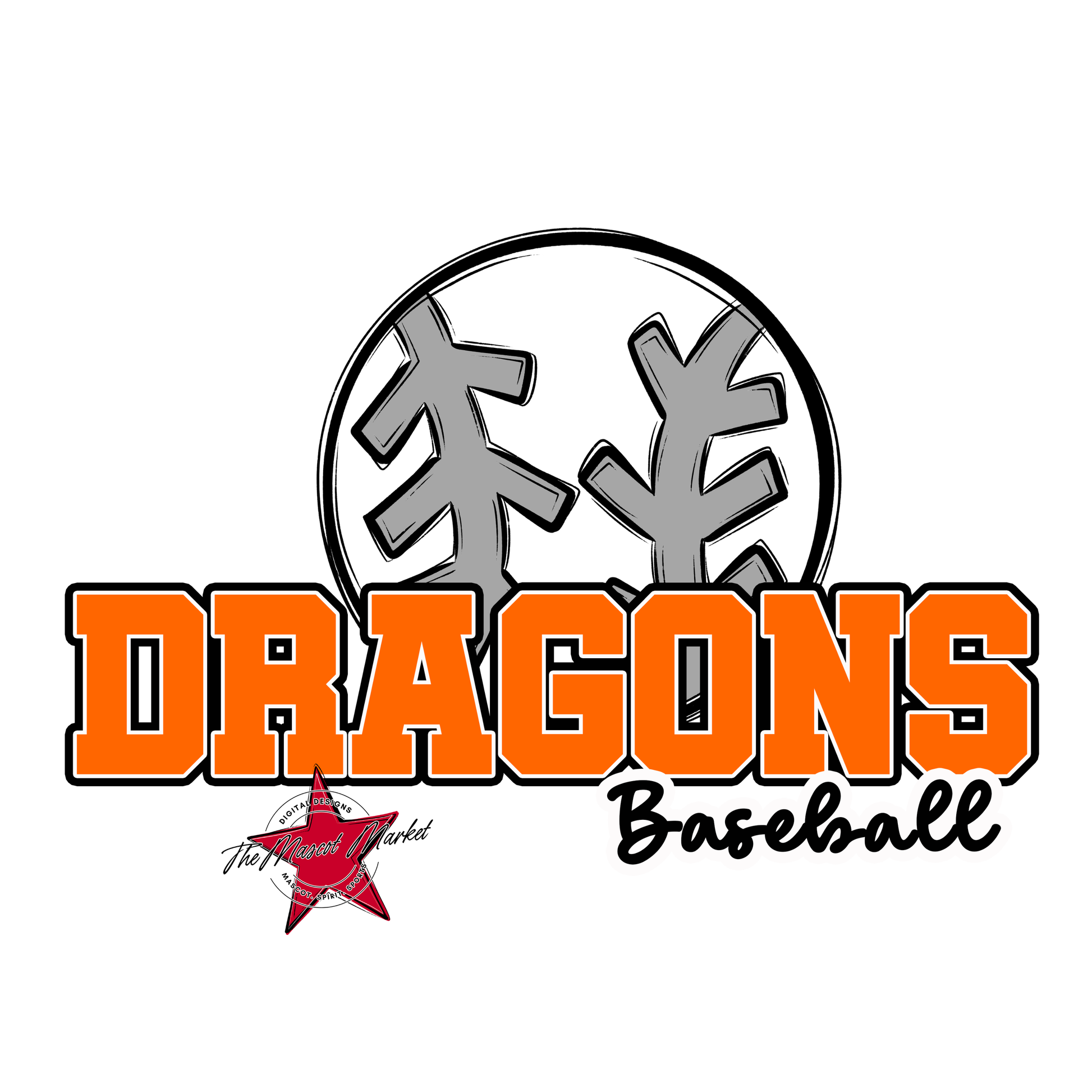 Dragons Varsity Baseball-Orange